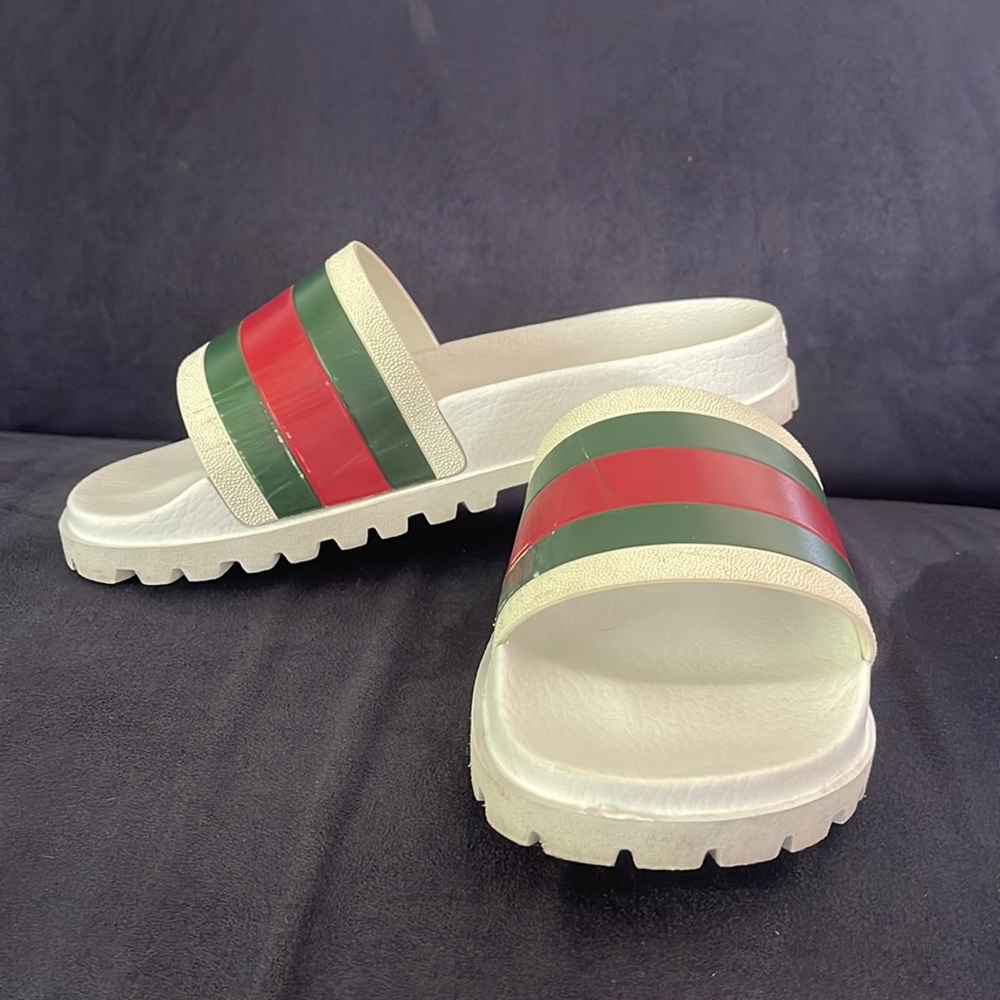 Gucci web slide sandal